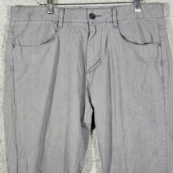 CK Men's Slim Fit Gray Striped Pants 33X32 Casual Stylish Cotton Stretch On the - Picture 16 of 16